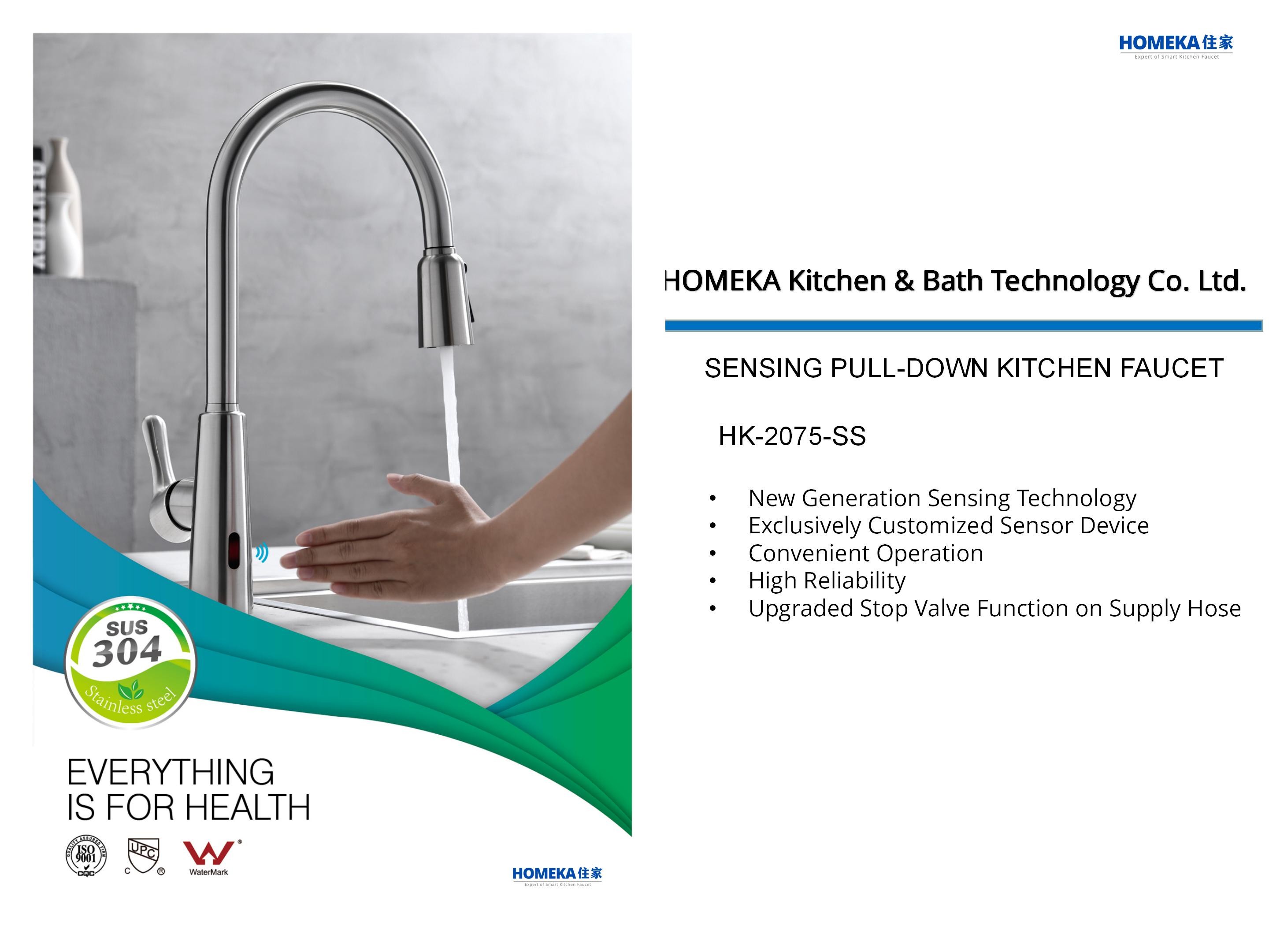 Kitchen Spray Taps Retractable Sprayer High Arch Gooseneck Spout Mixer 2075-SS