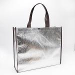 100gsmSilver color black handle Aluminum film Non Woven Tote Shopping Bag with