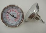 Back Connection Temperature Bimetallic Thermometer Gauge SS304 Material