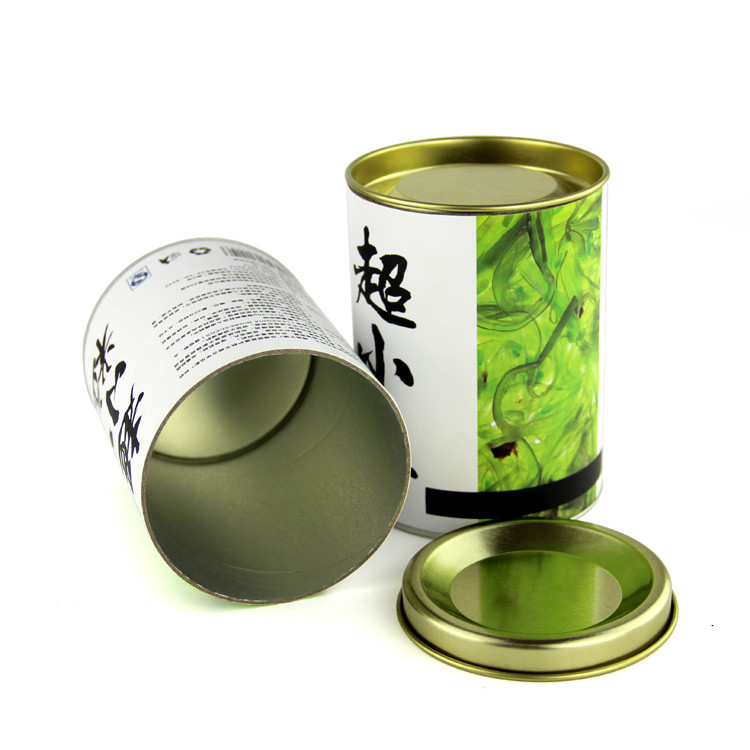 ODM Food Grade Packaging Paper Tube with Iron Cap for Tea / Coffee