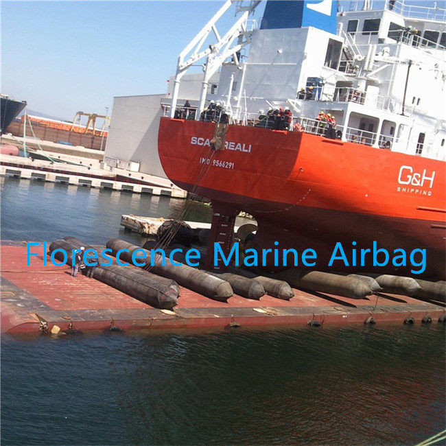 Big Carrying Capacity Inflatable Boat Lift Bags , Pneumatic Lifting Bags Black Color