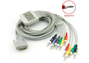 China 10 Leadwires Banana 4.0 End Nihon Kohden Ekg Cable 4.7 K Ohm Resistance Standard wholesale