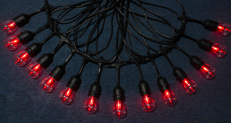 48FT 15 Bulbs Commercial Grade LED String Lights S14 RGBW LED Retro Edison Christmas Holiday Festoon Lighting Remote Controlled