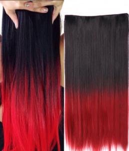 China High Temperature Fiber Red Synthetic Hair Extension Natural Curly wholesale