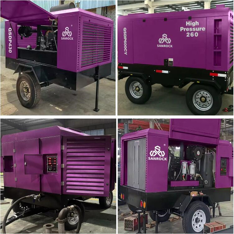 Mini Screw Air Compressor Machine Portable Mining Diesel Engine Screw Air Compressor