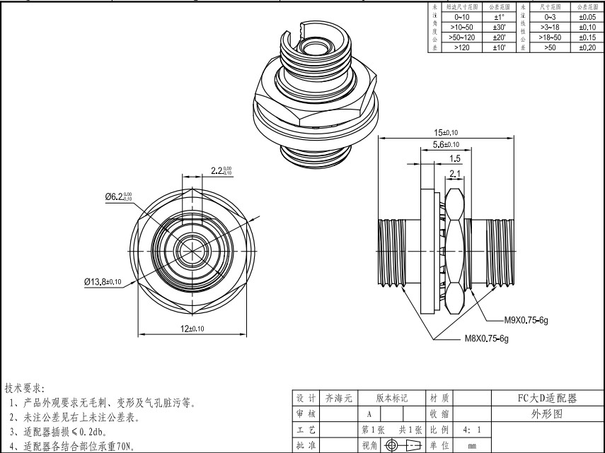 Zirconia Sleeves Singlemode FC UPC Fiber Optic Coupler