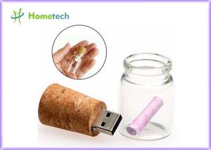 China Transparent Wood Glass Message In A Bottle Usb Flash Drive 4GB 8GB wholesale