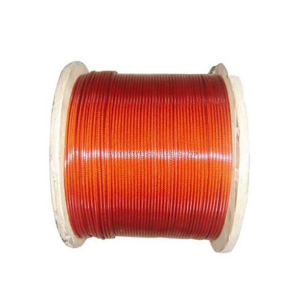 Tolerance ±1% PVC Coated Steel Wire Rope 1/8"-3/16" 7x7 Red Yellow Green Blue White 10000ft Color Vinyl Coated Cable