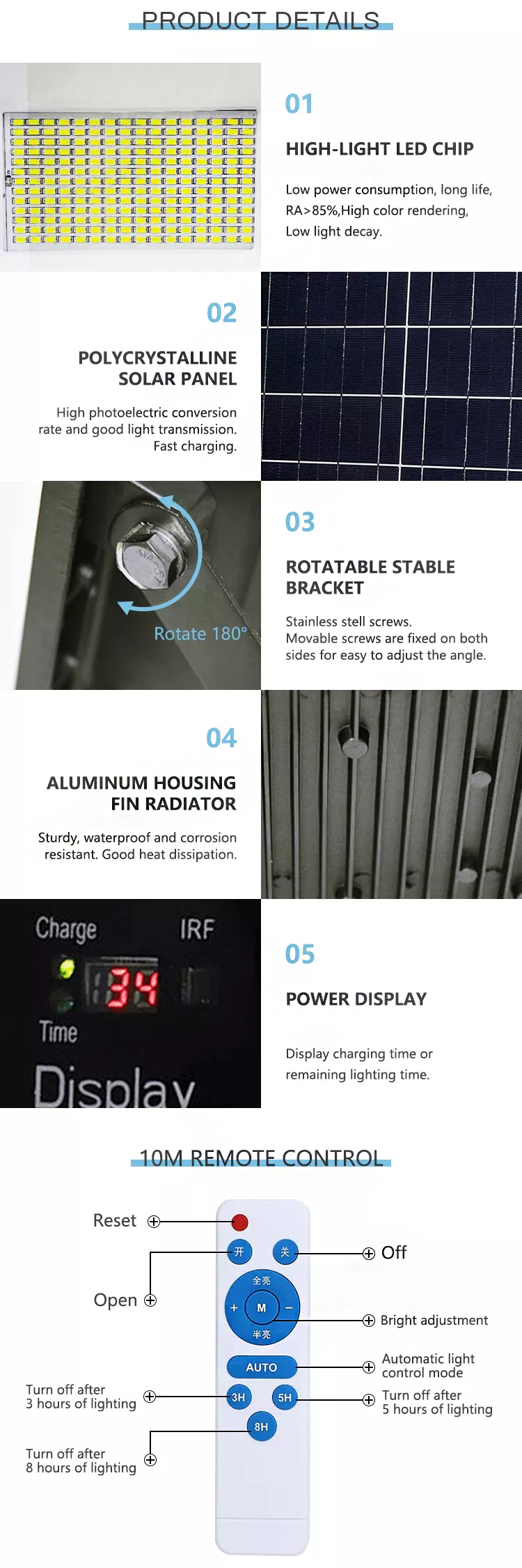 Day Night Sensor Solar Powered LED Flood Light , 150w Solar Flood Light For Warehouse