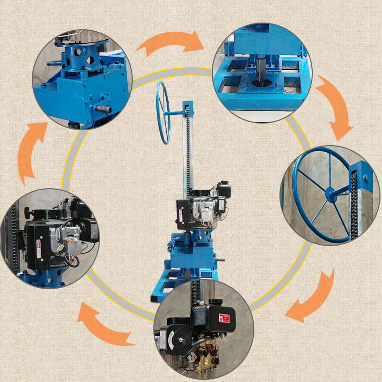 Small hydraulic drilling rig for soil testing at a depth of 50 meters