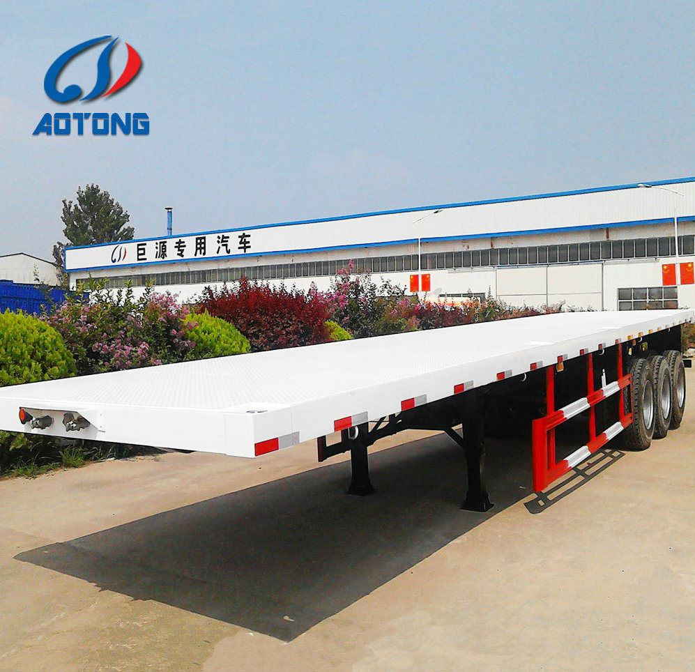 Truck Trailer 3 axles flatbed semi-trailer platform 40ft 48ft for container transport