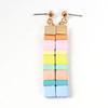 China Square Tila Beads Enamel Hoop Earrings , 70cm Hanging Beaded Earrings wholesale