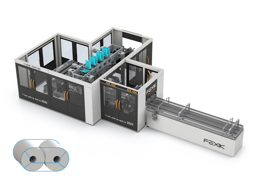 LDPE Wrapping Paper Bundle Packing Machine , 50packs/Min Tissue Paper Production Line
