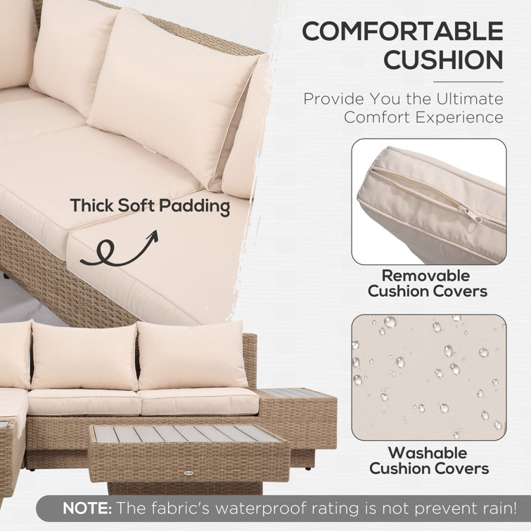 Leisure Outdoor Patio Furniture Modern Design Wicker Rattan Corner Sofa Set for Garden
