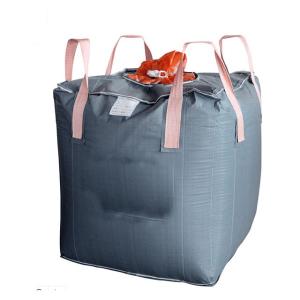 China UV Treated Grey Super Sack Bag Flat Bottom / Side Discharge Design Available wholesale