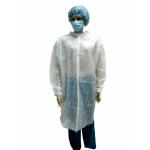 30GSM-50GSM Non Woven White Lab Coat For Food Industry Visitors Personalized