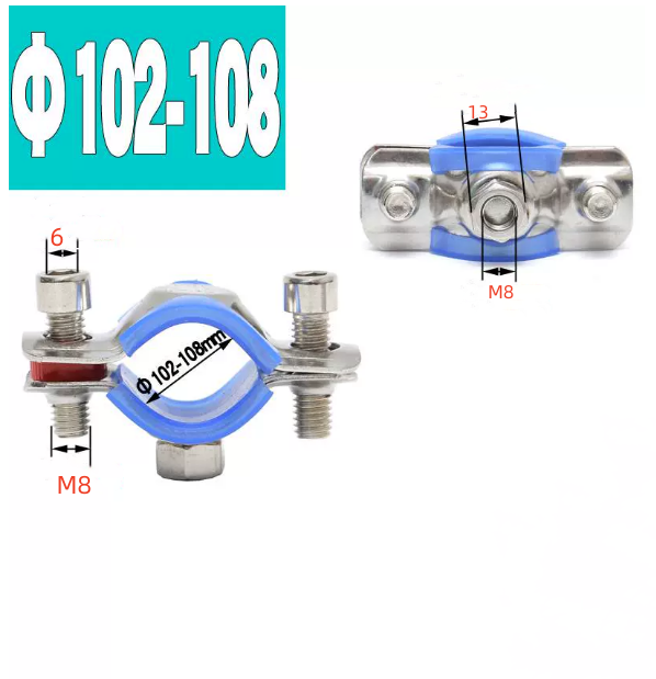 Metal Carbon Steel Zinc Plated Clip Heavy Duty M8 Rubber Pipe Clamp for General Industry Application ANSI/ASME Standard