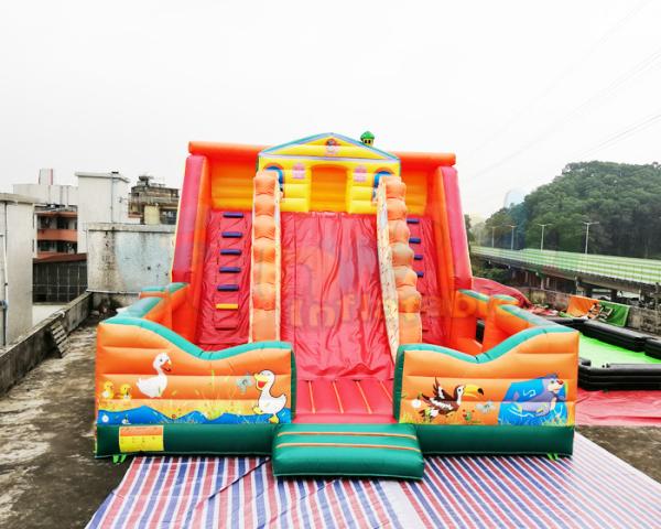 Quadruple Stitching Commercial Inflatable Slide Children Bounce House Jumping