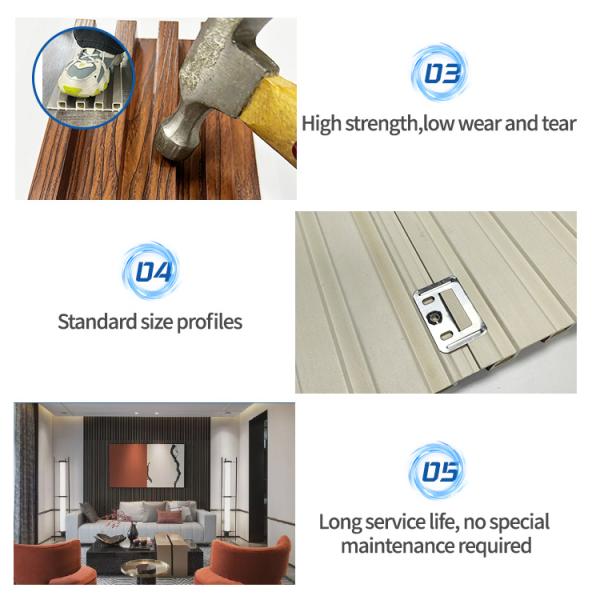 Eco Friendly WPC Indoor Wall Cladding Fluted Wall Panel Interior Decoration