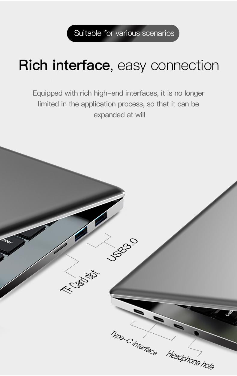 720p Camera Slim Bezel Laptop Core I7 10510U CPU 16G RAM 1TB SSD