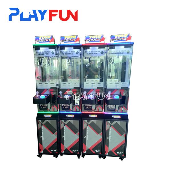 Playfun Black No Roof Toys World Coin Operated Mini Crane Claw Game Plush Doll Crane Claw Game Machine for Kids