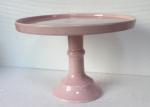 Customized Color Ceramic Cake Stand Footed Dessert Dolomite Platter For Wedding