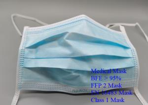 China Foldable Hypoallergenic Disposable Medical Mask Fliud Resistant Ce Certificate wholesale