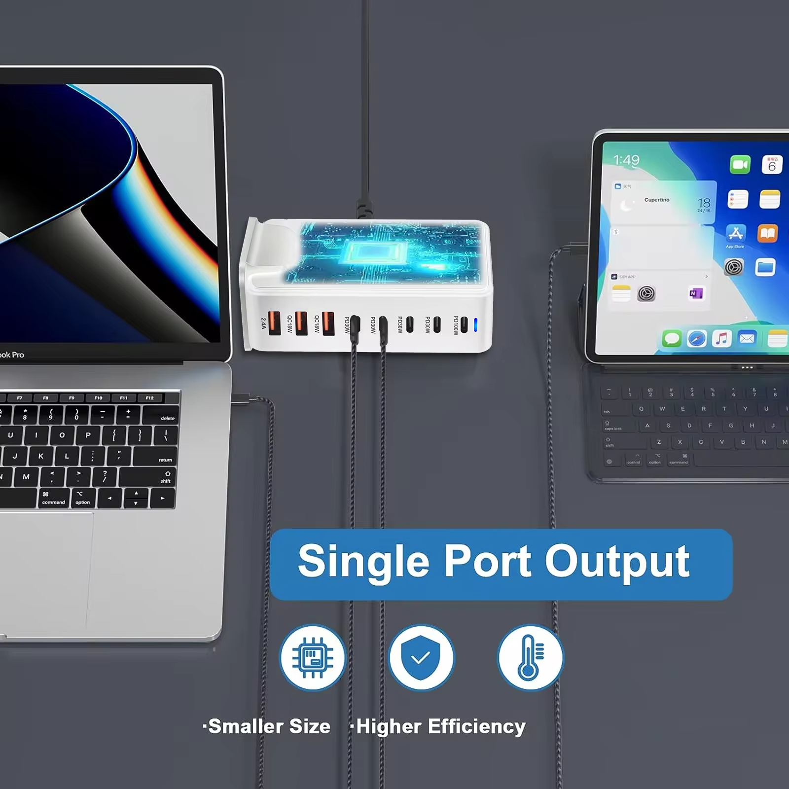 8 In 1 Usb C Mobile Phone Charger Adapter with Private Mold and PD 3.0