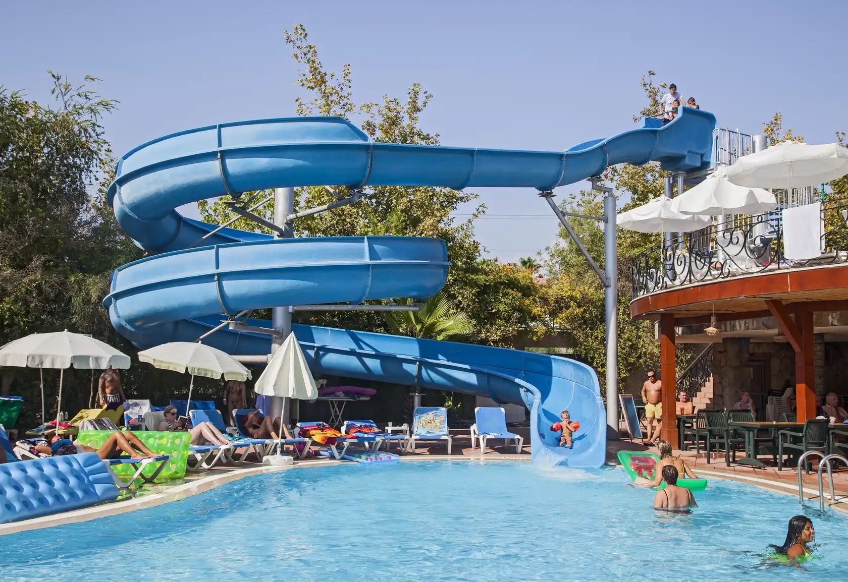 OEM Water Playground Playhouse Swimming Pool Equipment Fiberglass Slide