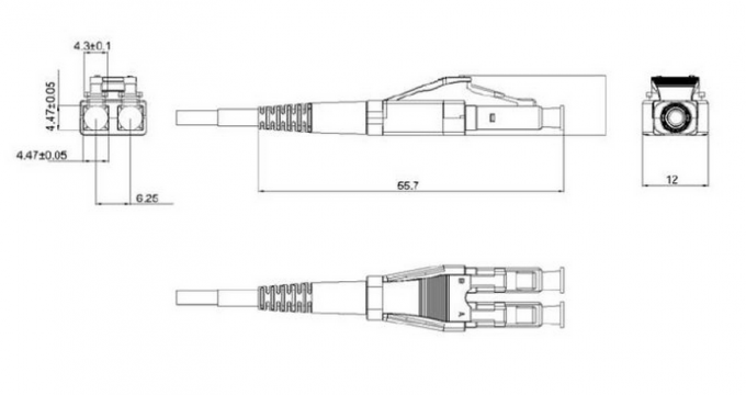 LC OM3 Duplex Uniboot Fiber Optic Connector RohS Material,aqua color