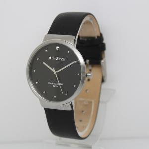 China Ladies Fashion Watches,High Quality Stainless steel watch with Genuine Leather strap ,OEM Men Watch wholesale