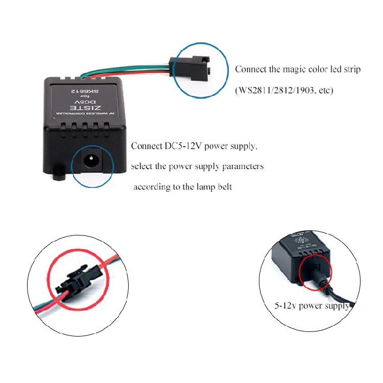 600 Pixels Sp106e LED Music Controller Wireless Rf Remote Control