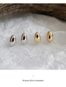 China Lanciashow 925 Sterling Silver Jewelry High Polished Teardrop Earrings Stud wholesale