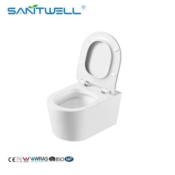Wholesale Luxury SWA325 Procelian WC Washdown Rimless Wall Hung Toilets P trap