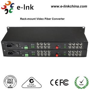 China 19&quot; 1U Rackmount CCTV Fiber Optic Media Converter 2Channel Forward Audio RJ45 Connector wholesale