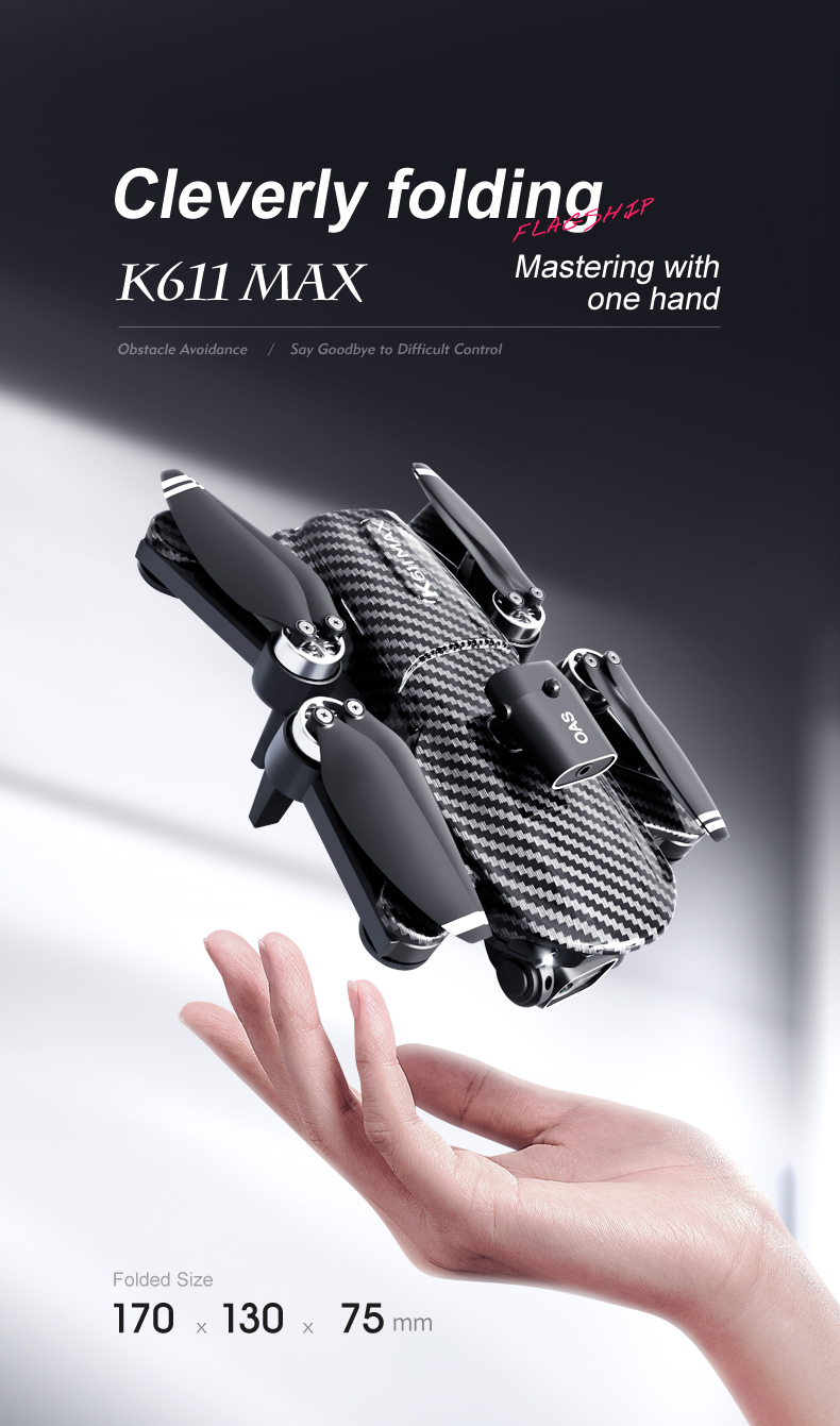 K818max 360 Degree Flip Drone Professional 4k Obstacle Avoidance Fpv Wifi Camera Electric for Intermediate Operators 122 g