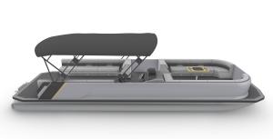 China Leisurely Cruising 12-15 Person Pontoon Style Boat With Fiberglass Hull 30ft wholesale