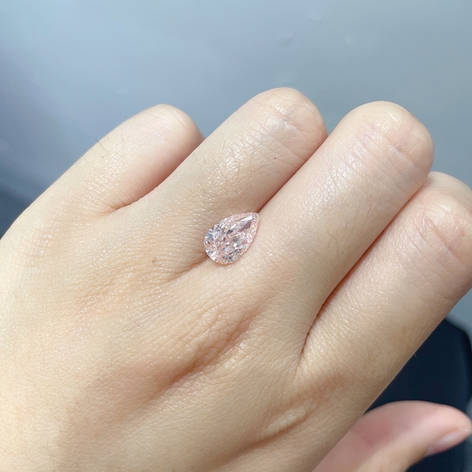 1.64CT pear-shaped laboratory pink cultivation bright variant decorative drill pink oval cultivation diamond 3