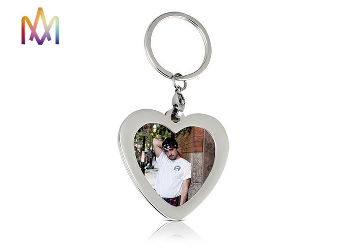 SS304 Heart Shaped Photo Frame Custom Shaped Keychains
