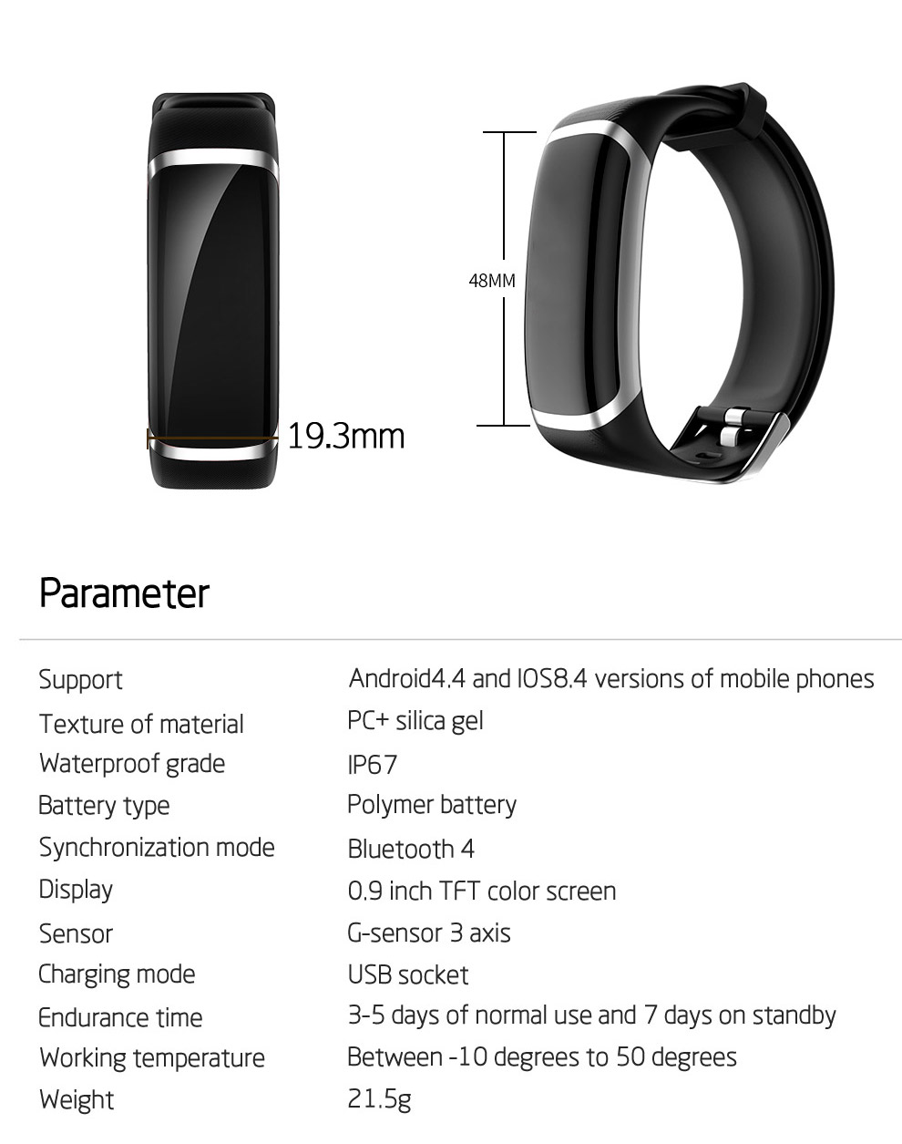 IT114 Heart Rate Smartwatch 0.96 Inch 80*160 Step Counter Smartwatch Health Exercise Broadcast Sleep
