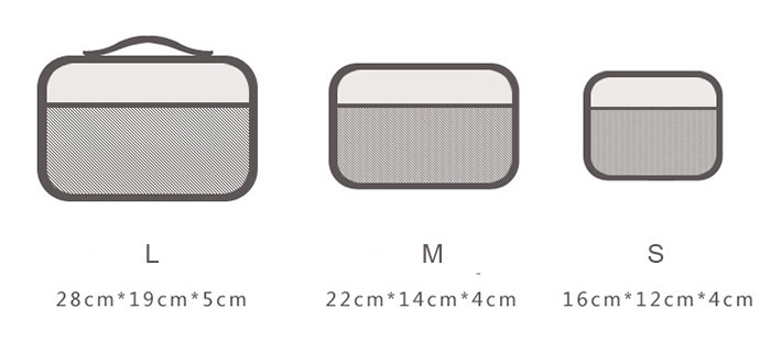 3 Pieces 28x19x5CM Transparent Pvc Bag Custom Printing OEM / ODM Service