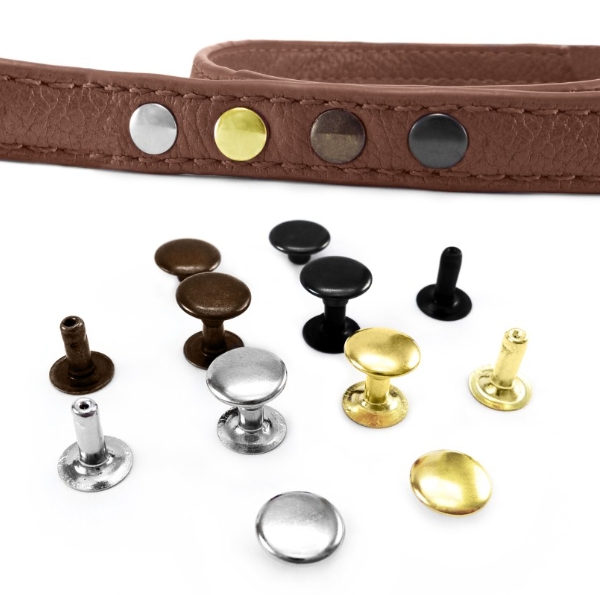 9 12 14 Flat Head Solid Copper Leather Rivets And Burrs Complying With ISO9001 2015