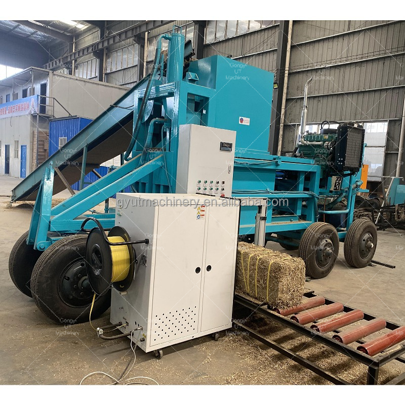 Tractor Trailed Electric Motor Wood Sawdust Baler Machine for Bedding Compressing