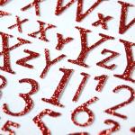 OEM 3D Puffy Stickers 0.7mm Glitter Number Alphabet Decoration Shaped