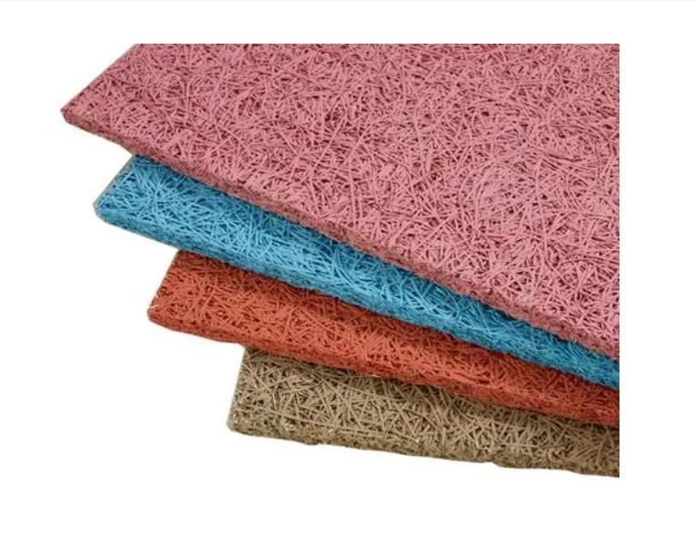 Colorful Installation Acoustic Fiber Wood Wool Cement Boards for Ceiling
