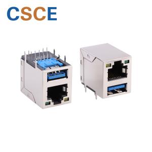 China 8P8C RJ45 To USB Connector USB 3.0 10 / 100 Base - T With Green / Yellow LED wholesale