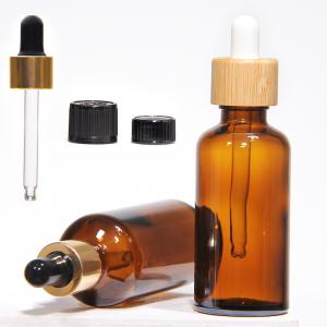 China Customized Hot Stamping 2oz Glass Dropper Bottles With Plastic Lid wholesale