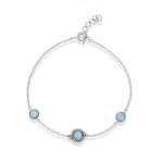 Adjustable Dominica Genuine Larimar Silver Cuff Bracelet For Teenage Jewelry
