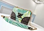 M5028Silk-Screen Luxury Chain Bag Genunie Leather And Carvas Luxury Chain Bag