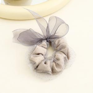 China Orange White Yellow Xl Hair Scrunchies With Bow Women Girl Hair Circle Gauze 5 Colors 8g wholesale
